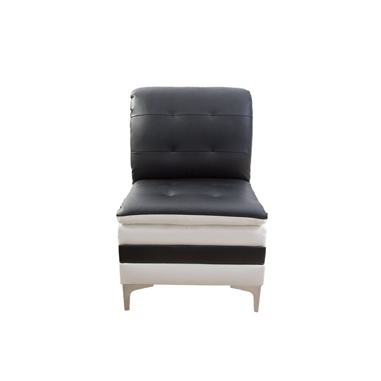 Orren Ellis 24'' Wide Faux Leather Reversible Modular Corner Sectional